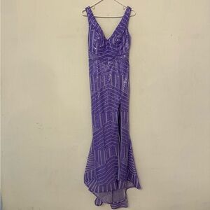 Purple Sequin Prom Dress